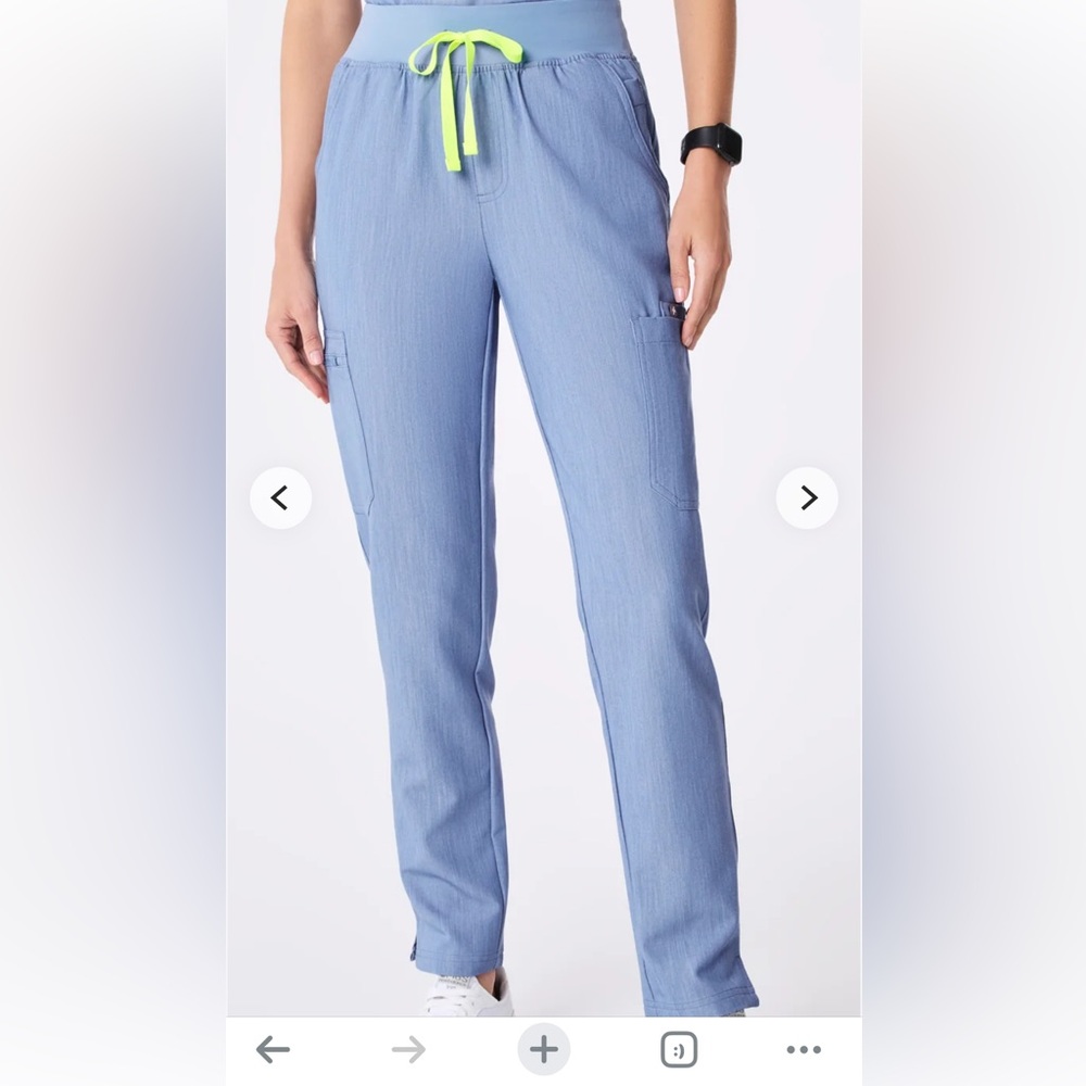Figs Yola Light Blue High Waisted Scrub Pants
